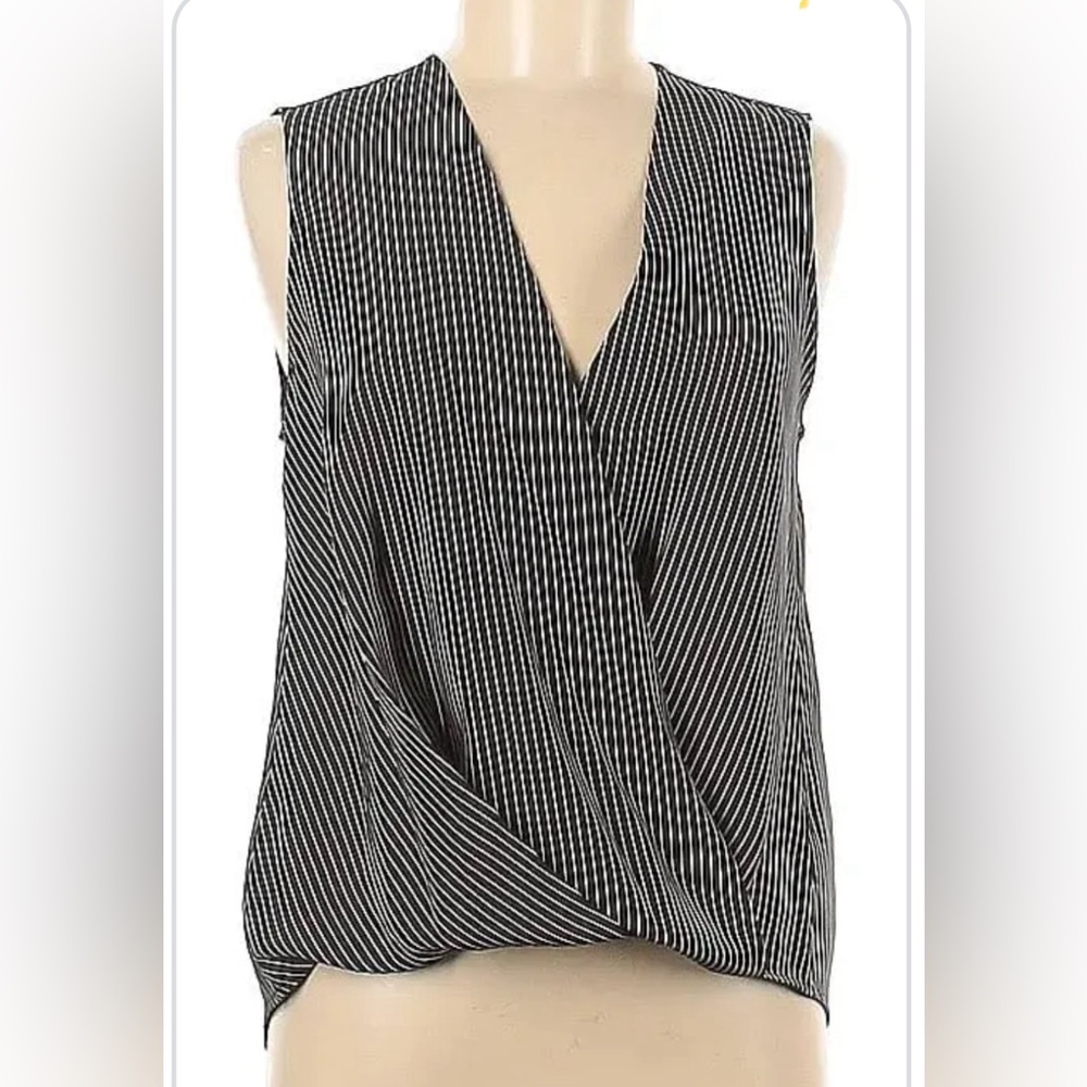 Rag and Bone Silk pinstripe wrap top